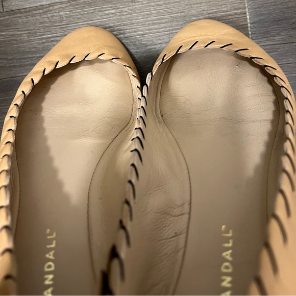 Loeffler Randall Karlotta Scalloped Tan Leather Ballet Flats - Picture 4 of 7